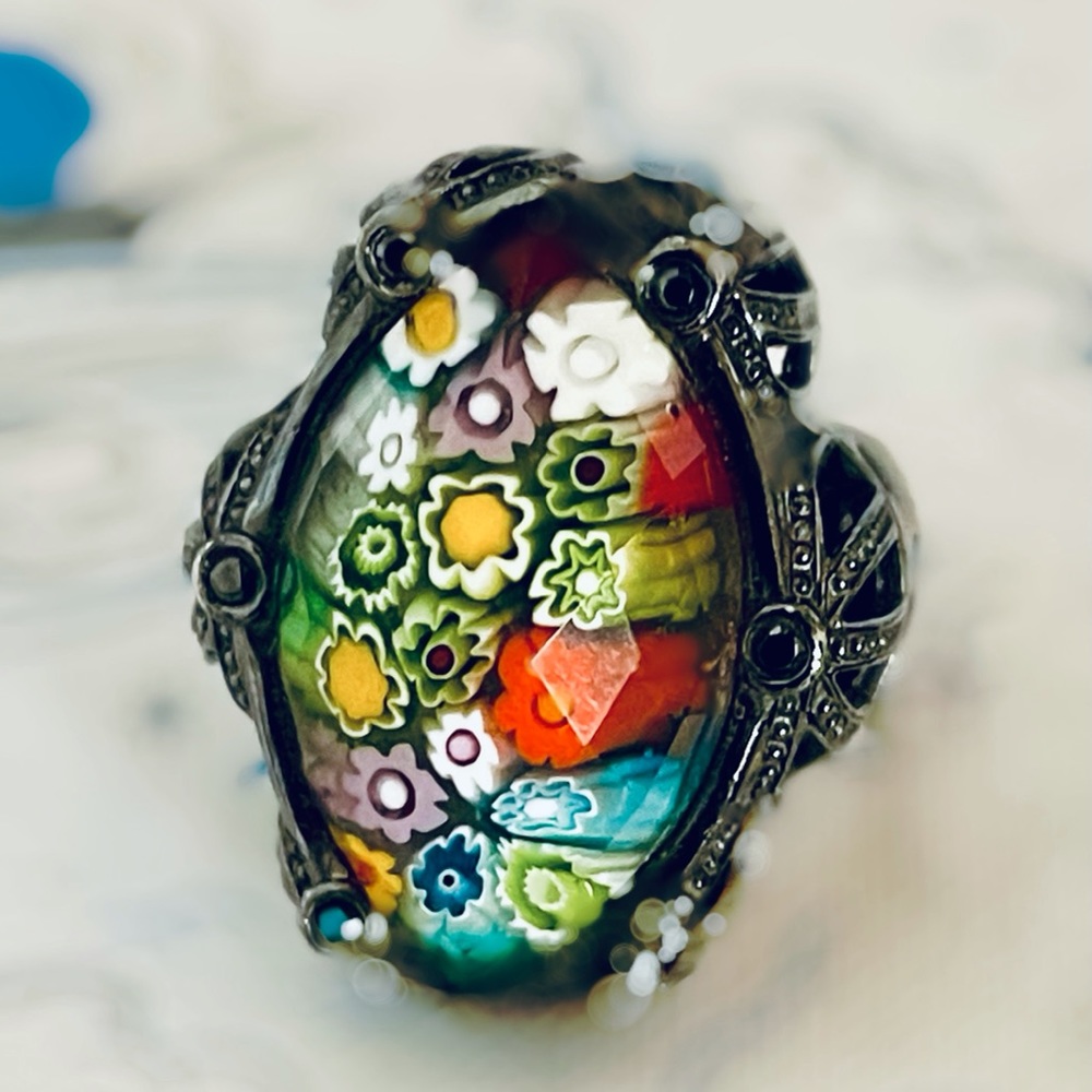 MURRANO GLASS RING/EARRINGS/NECKLACE SET - Picture 6 of 8